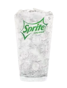 A clear glass of Sprite Zero Sugar with ice.